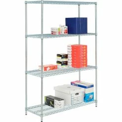 Nexel® Zinc Chromate, 4 Tier, Wire Shelving Starter Unit, 36"W x 18"D x 74"H 22 Nexel® Zinc Chromate, 4 Tier, Wire Shelving Starter Unit, 36"W x 18"D x 74"H -Shelving Sales Store 798769 02 6