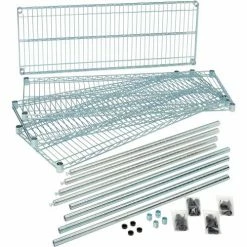 Nexel® Zinc Chromate, 4 Tier, Wire Shelving Starter Unit, 48"W x 18"D x 74"H 24 Nexel® Zinc Chromate, 4 Tier, Wire Shelving Starter Unit, 48"W x 18"D x 74"H -Shelving Sales Store 798769 04 7