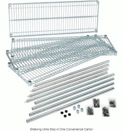 Nexel® Zinc Chromate, 4 Tier, Wire Shelving Starter Unit, 36"W x 18"D x 74"H 34 Nexel® Zinc Chromate, 4 Tier, Wire Shelving Starter Unit, 36"W x 18"D x 74"H -Shelving Sales Store 798769 3wco 2