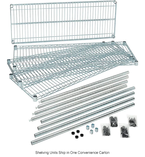 Nexel® Zinc Chromate, 4 Tier, Wire Shelving Starter Unit, 36"W x 24"D x 74"H 15 Nexel® Zinc Chromate, 4 Tier, Wire Shelving Starter Unit, 36"W x 24"D x 74"H - Image 15