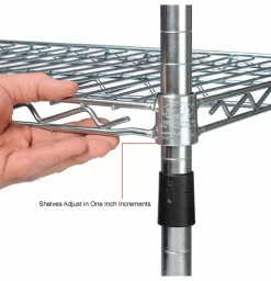 Nexel® Zinc Chromate, 4 Tier, Wire Shelving Starter Unit, 36"W x 24"D x 74"H 36 Nexel® Zinc Chromate, 4 Tier, Wire Shelving Starter Unit, 36"W x 24"D x 74"H -Shelving Sales Store 798769 5wco
