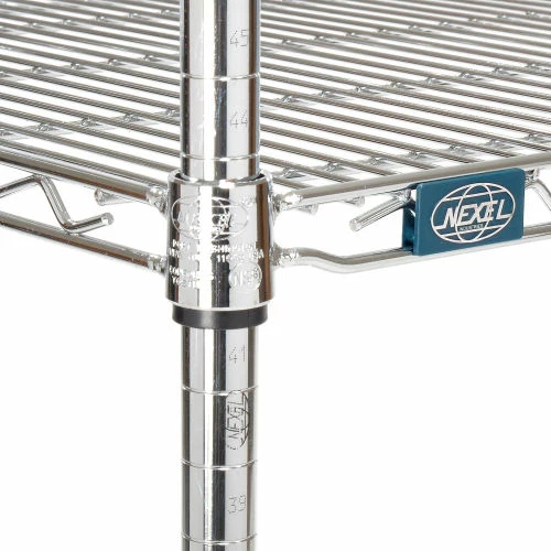 Nexel® Chrome, 4 Tier, Wire Shelving Starter Unit, 36"W X 18"D X 74"H 8 Nexel® Chrome, 4 Tier, Wire Shelving Starter Unit, 36"W X 18"D X 74"H - Image 8