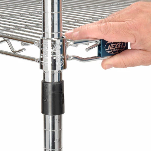 Nexel® Chrome, 4 Tier, Wire Shelving Starter Unit, 36"W X 18"D X 74"H 10 Nexel® Chrome, 4 Tier, Wire Shelving Starter Unit, 36"W X 18"D X 74"H - Image 10