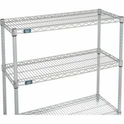 Nexel®, Nexelate®, Silver Epoxy, 3 Tier, Wire Shelving Starter Unit, 48"W x 14"D x 34"H 7 Nexel®, Nexelate®, Silver Epoxy, 3 Tier, Wire Shelving Starter Unit, 48"W x 14"D x 34"H -Shelving Sales Store 798789 04