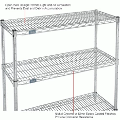 Nexel® Chrome, 3 Tier, Wire Shelving Starter Unit, 36"W x 14"D x 34"H 18 Nexel® Chrome, 3 Tier, Wire Shelving Starter Unit, 36"W x 14"D x 34"H -Shelving Sales Store 798797 4wco