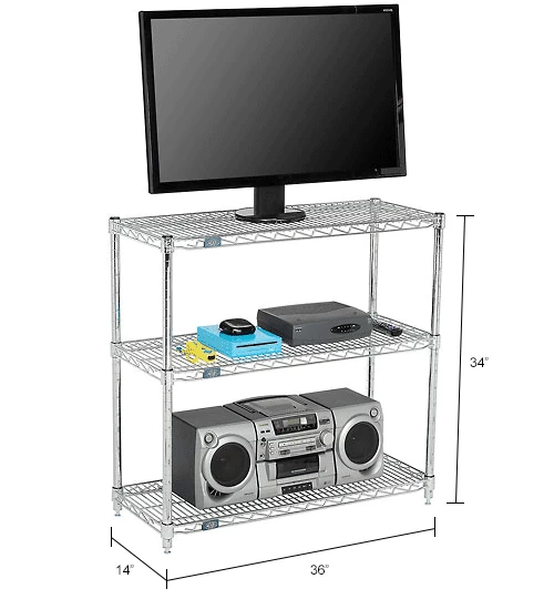 Nexel® Chrome, 3 Tier, Wire Shelving Starter Unit, 36"W x 14"D x 34"H 10 Nexel® Chrome, 3 Tier, Wire Shelving Starter Unit, 36"W x 14"D x 34"H - Image 10