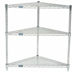 Nexel® Chrome, 3 Tier, Corner Wire Shelving 32"W x 24"D x 34"H -Shelving Sales Store 798803 03