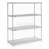 Nexel®, Nexelate®, Silver Epoxy, 4 Tier, Wire Shelving Starter Unit, 60"W x 36"D x 74"H