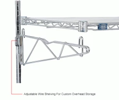 Nexel® Industrial Microwave Food Prep Station, 48"W x 24"D x 74"H, Chrome -Shelving Sales Store 806279IN 2wco