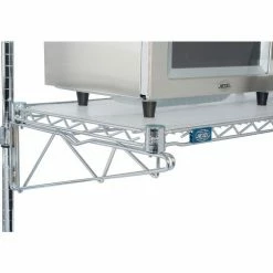 Nexel® Industrial Microwave Food Prep Station, 48"W x 24"D x 74"H, Chrome -Shelving Sales Store 806279 02