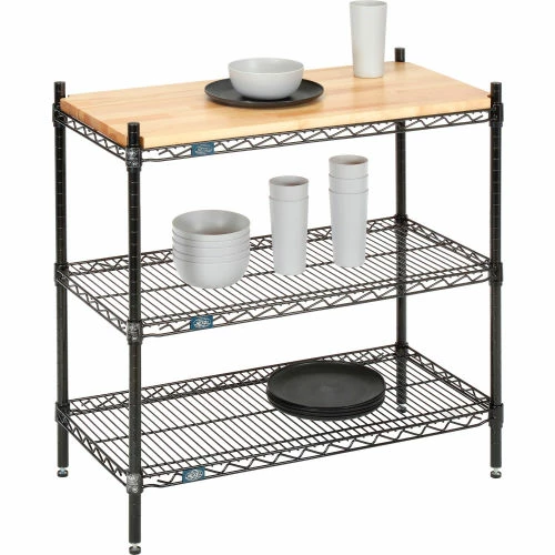 Nexel® Black Epoxy, 3 Tier, Display Unit, 36"W x 18"D x 34"H 2 Nexel® Black Epoxy, 3 Tier, Display Unit, 36"W x 18"D x 34"H - Image 2