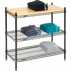 Nexel® Black Epoxy, 3 Tier, Display Unit, 36"W x 18"D x 34"H 8 Nexel® Black Epoxy, 3 Tier, Display Unit, 36"W x 18"D x 34"H -Shelving Sales Store 806442B3 02