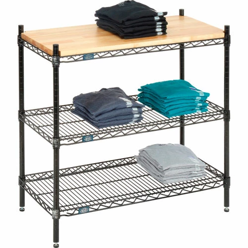 Nexel® Black Epoxy, 3 Tier, Display Unit, 36"W x 18"D x 34"H 3 Nexel® Black Epoxy, 3 Tier, Display Unit, 36"W x 18"D x 34"H - Image 3