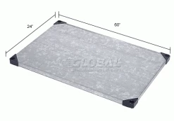 Nexel® S2460SZ Solid Galvanized Shelf 60"W x 24"D 25 Nexel® S2460SZ Solid Galvanized Shelf 60"W x 24"D -Shelving Sales Store 933CP36 dim 1