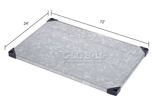 Nexel® S2472SZ Solid Galvanized Shelf 72"W x 24"D 13 Nexel® S2472SZ Solid Galvanized Shelf 72"W x 24"D - Image 13