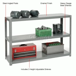Global Industrial Extra Heavy Duty Shelving, 48"W x 24"D x 39"H, 3 Shelves, Gray 14 Global Industrial Extra Heavy Duty Shelving, 48"W x 24"D x 39"H, 3 Shelves, Gray -Shelving Sales Store 968602 1wco 3