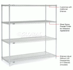 Nexel® S2460EP Nexelate® Wire Shelf 60"W x 24"D -Shelving Sales Store 990164 5wco
