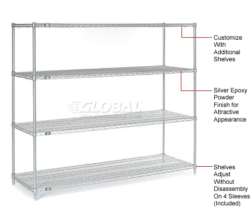 Nexel® S2472EP Nexelate® Wire Shelf 72"W x 24"D 17 Nexel® S2472EP Nexelate® Wire Shelf 72"W x 24"D - Image 17