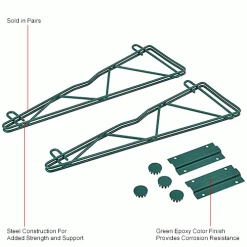 Nexel® Poly-Green® Single Arm Fixed Wall Bracket, 18" (Pair) 12 Nexel® Poly-Green® Single Arm Fixed Wall Bracket, 18" (Pair) -Shelving Sales Store AB18GZIN 1wco