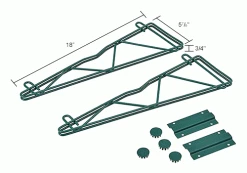 Nexel® Poly-Green® Single Arm Fixed Wall Bracket, 18" (Pair) 15 Nexel® Poly-Green® Single Arm Fixed Wall Bracket, 18" (Pair) -Shelving Sales Store AB18GZIN dim