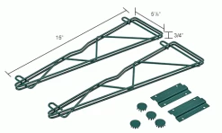 Nexel® Poly-Green® Single Arm Fixed Wall Bracket, 21" (Pair) 15 Nexel® Poly-Green® Single Arm Fixed Wall Bracket, 21" (Pair) -Shelving Sales Store AB21GZIN dim