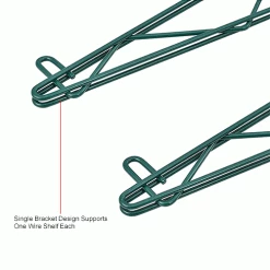 Nexel® Poly-Green® Single Arm Fixed Wall Bracket, 24" (Pair) 14 Nexel® Poly-Green® Single Arm Fixed Wall Bracket, 24" (Pair) -Shelving Sales Store AB24GZIN 3wco