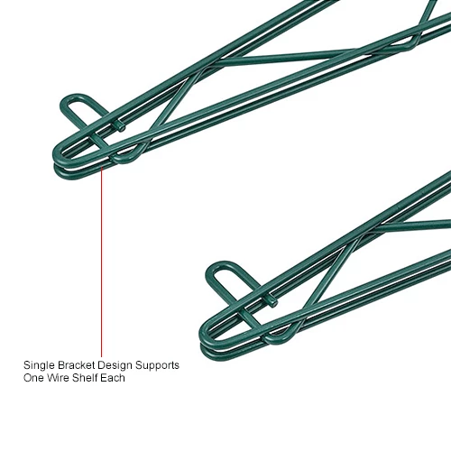 Nexel® Poly-Green® Single Arm Fixed Wall Bracket, 24" (Pair) 7 Nexel® Poly-Green® Single Arm Fixed Wall Bracket, 24" (Pair) - Image 7