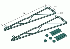 Nexel® Poly-Green® Single Arm Fixed Wall Bracket, 24" (Pair) 15 Nexel® Poly-Green® Single Arm Fixed Wall Bracket, 24" (Pair) -Shelving Sales Store AB24GZIN dim