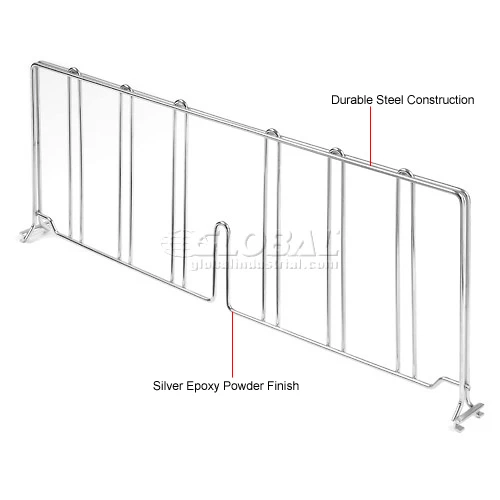 Nexel®, Nexelate® Silver Epoxy Wire Divider, 18"D x 8"H 3 Nexel®, Nexelate® Silver Epoxy Wire Divider, 18"D x 8"H - Image 3