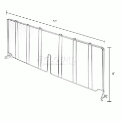 Nexel®, Nexelate® Silver Epoxy Wire Divider, 18"D x 8"H 9 Nexel®, Nexelate® Silver Epoxy Wire Divider, 18"D x 8"H -Shelving Sales Store AD818EP dim