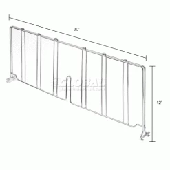 Nexel® Chrome Divider, 30"D x 12"H 9 Nexel® Chrome Divider, 30"D x 12"H -Shelving Sales Store AD830C dim
