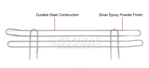 Nexel®, Nexelate® Silver Epoxy Wire Ledge, 36"W x 4"H 7 Nexel®, Nexelate® Silver Epoxy Wire Ledge, 36"W x 4"H - Image 7