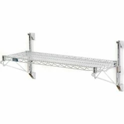 Nexel® Chrome Wall Mount Wire Shelving 48"W x 18"D x 14"H 1 - Shelf Starter 8 Nexel® Chrome Wall Mount Wire Shelving 48"W x 18"D x 14"H 1 - Shelf Starter -Shelving Sales Store B1136994 09 5