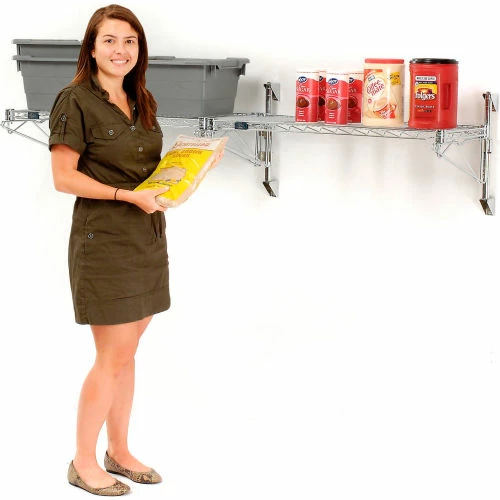 Nexel® Chrome Wall Mount Wire Shelving 72"W x 18"D x 14"H 1 - Shelf Add-On 1 Nexel® Chrome Wall Mount Wire Shelving 72"W x 18"D x 14"H 1 - Shelf Add-On