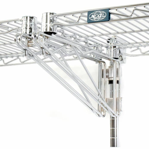 Nexel® Chrome Wall Mount Wire Shelving 72"W x 18"D x 14"H 1 - Shelf Add-On 2 Nexel® Chrome Wall Mount Wire Shelving 72"W x 18"D x 14"H 1 - Shelf Add-On - Image 2