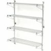 Nexel® Chrome Wall Mount Wire Shelving 48"W x 14"D x 63"H 4 - Shelf Starter