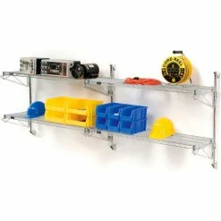 Nexel® Chrome Wall Mount Wire Shelving 48"W x 14"D x 34"H 2 - Shelf Add-On 14 Nexel® Chrome Wall Mount Wire Shelving 48"W x 14"D x 34"H 2 - Shelf Add-On -Shelving Sales Store B1137113 01