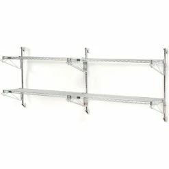 Nexel® Chrome Wall Mount Wire Shelving 48"W x 14"D x 34"H 2 - Shelf Add-On 20 Nexel® Chrome Wall Mount Wire Shelving 48"W x 14"D x 34"H 2 - Shelf Add-On -Shelving Sales Store B1137113 07