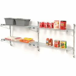 Nexel® Chrome Wall Mount Wire Shelving 30"W x 18"D x 34"H 2 - Shelf Add-On 8 Nexel® Chrome Wall Mount Wire Shelving 30"W x 18"D x 34"H 2 - Shelf Add-On -Shelving Sales Store B1137113 10 9
