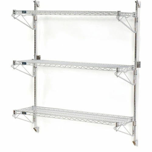 Nexel® Chrome Wall Mount Wire Shelving 48"W x 14"D x 54"H 3 - Shelf Starter 7 Nexel® Chrome Wall Mount Wire Shelving 48"W x 14"D x 54"H 3 - Shelf Starter - Image 7