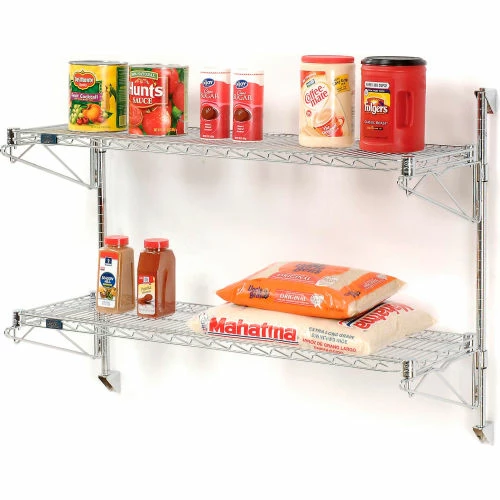 Nexel® Chrome Wall Mount Wire Shelving 48"W x 14"D x 34"H 2 - Shelf Starter 8 Nexel® Chrome Wall Mount Wire Shelving 48"W x 14"D x 34"H 2 - Shelf Starter - Image 8