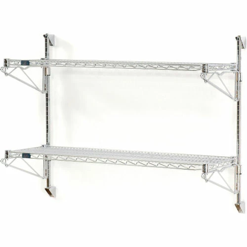 Nexel® Chrome Wall Mount Wire Shelving 48"W x 14"D x 34"H 2 - Shelf Starter 9 Nexel® Chrome Wall Mount Wire Shelving 48"W x 14"D x 34"H 2 - Shelf Starter - Image 9