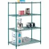 Nexel® Poly-Green®, 4 Tier, Wire Shelving Starter Unit, 42"W x 21"D x 54"H