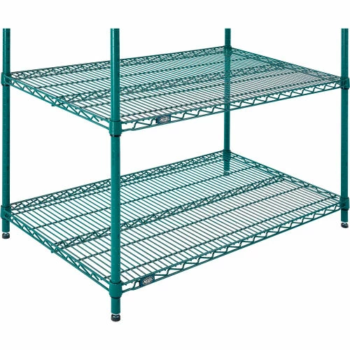 Nexel® Poly-Green®, 4 Tier, Wire Shelving Starter Unit, 42"W x 21"D x 54"H 4 Nexel® Poly-Green®, 4 Tier, Wire Shelving Starter Unit, 42"W x 21"D x 54"H - Image 4