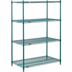 Nexel® Poly-Green®, 4 Tier, Wire Shelving Starter Unit, 42"W x 21"D x 54"H 25 Nexel® Poly-Green®, 4 Tier, Wire Shelving Starter Unit, 42"W x 21"D x 54"H -Shelving Sales Store B1137191 05