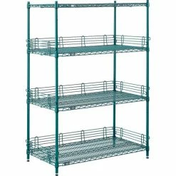 Nexel® Poly-Green®, 4 Tier, Wire Shelving Starter Unit, 42"W x 21"D x 54"H 28 Nexel® Poly-Green®, 4 Tier, Wire Shelving Starter Unit, 42"W x 21"D x 54"H -Shelving Sales Store B1137191 08