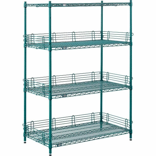 Nexel® Poly-Green®, 4 Tier, Wire Shelving Starter Unit, 42"W x 21"D x 54"H 9 Nexel® Poly-Green®, 4 Tier, Wire Shelving Starter Unit, 42"W x 21"D x 54"H - Image 9