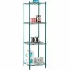 Nexel® Poly-Green®, 4 Tier, Wire Shelving Starter Unit, 24"W x 21"D x 86"H