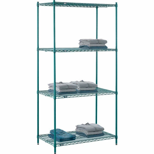 Nexel® Poly-Green®, 4 Tier, Wire Shelving Starter Unit, 42"W x 24"D x 86"H 5 Nexel® Poly-Green®, 4 Tier, Wire Shelving Starter Unit, 42"W x 24"D x 86"H - Image 5