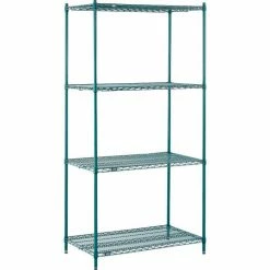 Nexel® Poly-Green®, 4 Tier, Wire Shelving Starter Unit, 42"W x 24"D x 86"H 30 Nexel® Poly-Green®, 4 Tier, Wire Shelving Starter Unit, 42"W x 24"D x 86"H -Shelving Sales Store B1137204 05